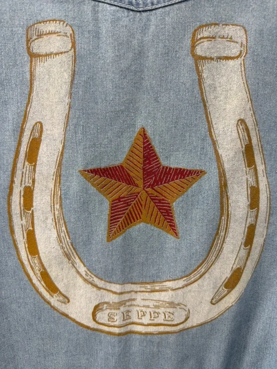 Rancho Deluxe Light Wash Denim Western Shirt - Picture 6 of 7